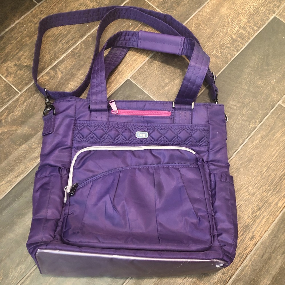 Lug Ace Purple Insulated Tote Bag with Front Pocket